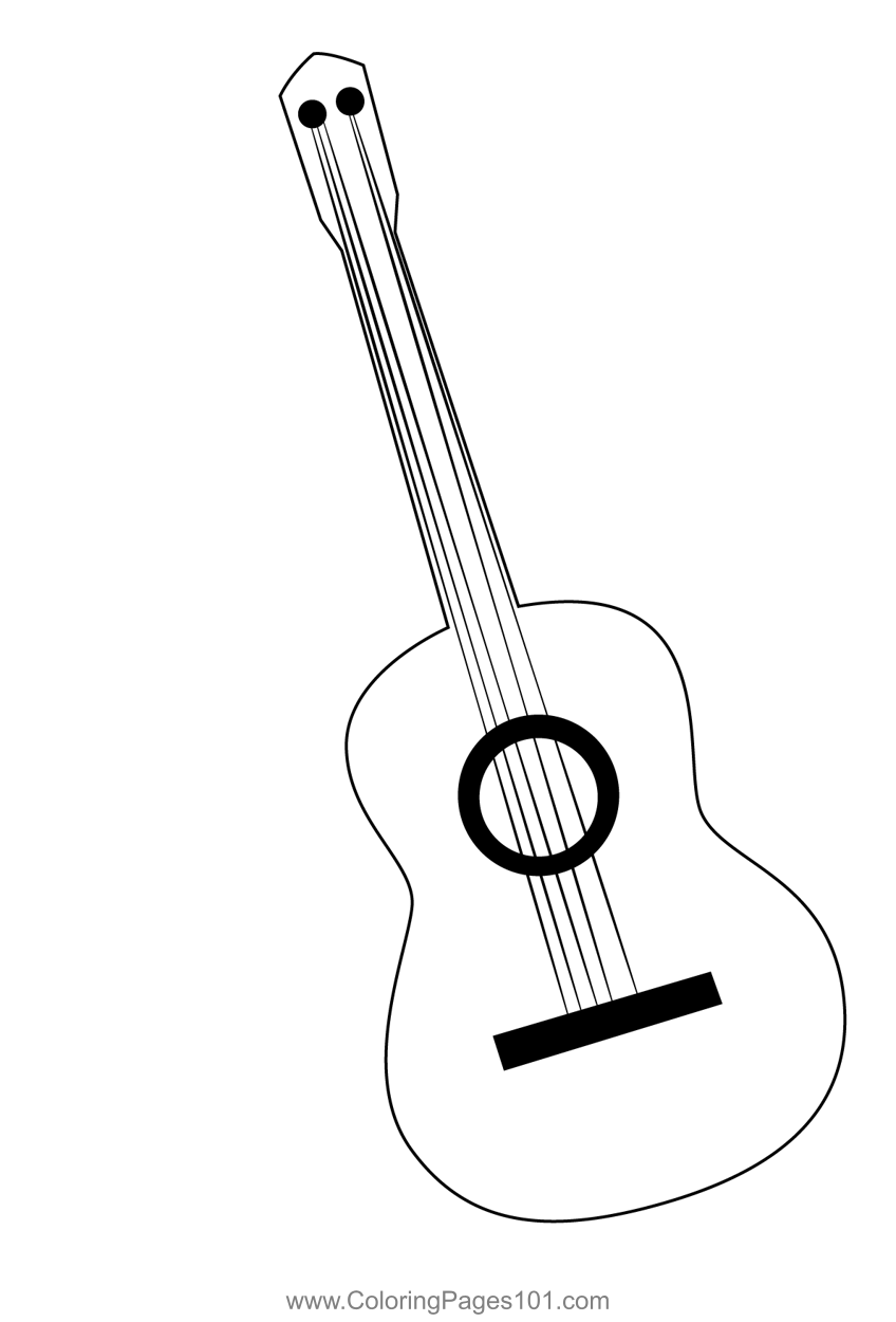 79 Guitar Coloring Pages Printable 56