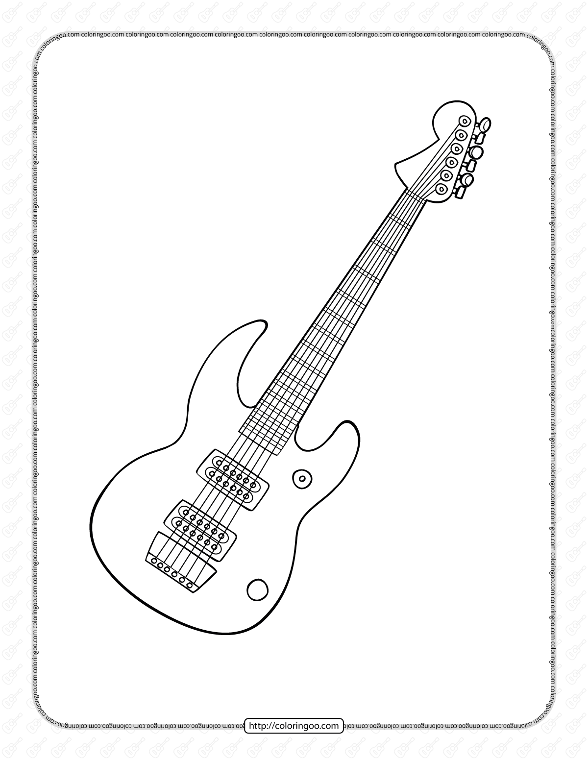 79 Guitar Coloring Pages Printable 58