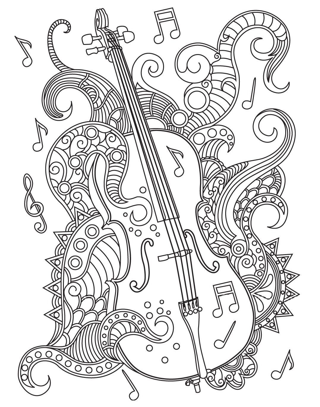 79 Guitar Coloring Pages Printable 59