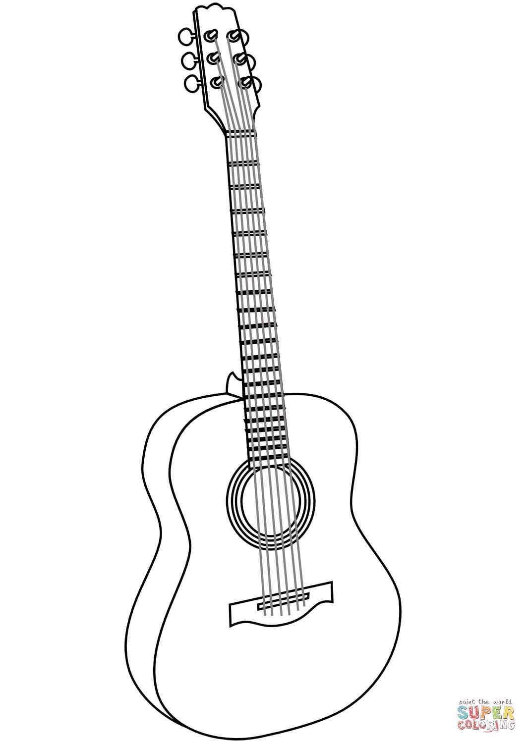 79 Guitar Coloring Pages Printable 62