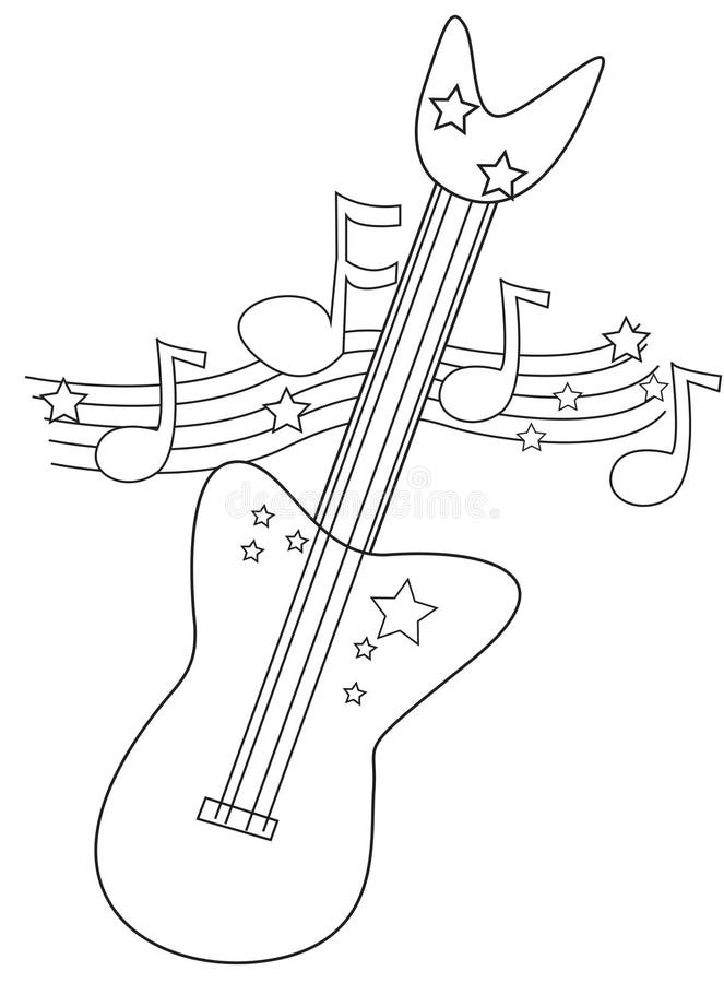 79 Guitar Coloring Pages Printable 69