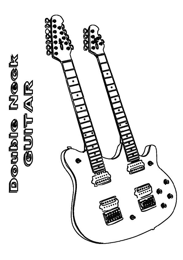 79 Guitar Coloring Pages Printable 7