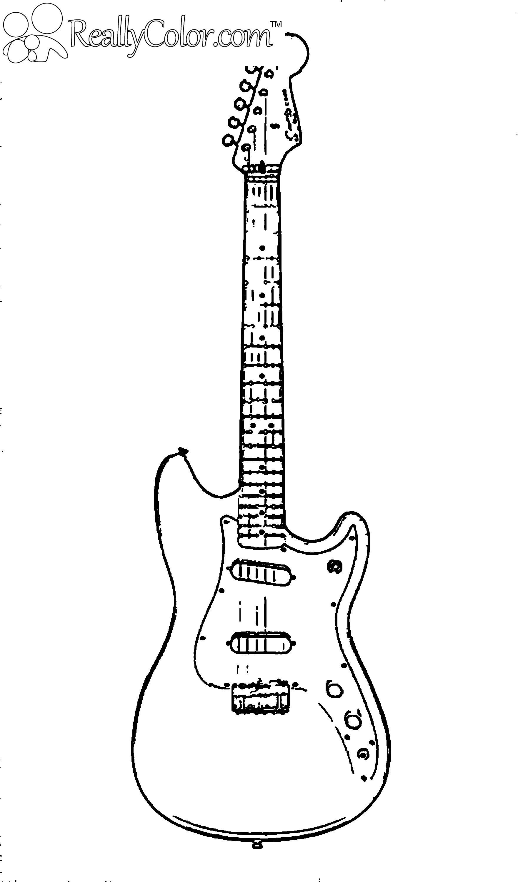 79 Guitar Coloring Pages Printable 72