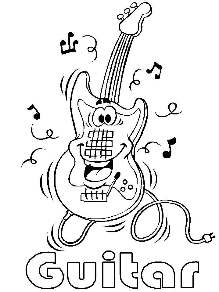 79 Guitar Coloring Pages Printable 73