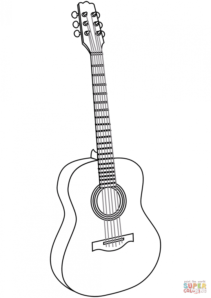 79 Guitar Coloring Pages Printable 74