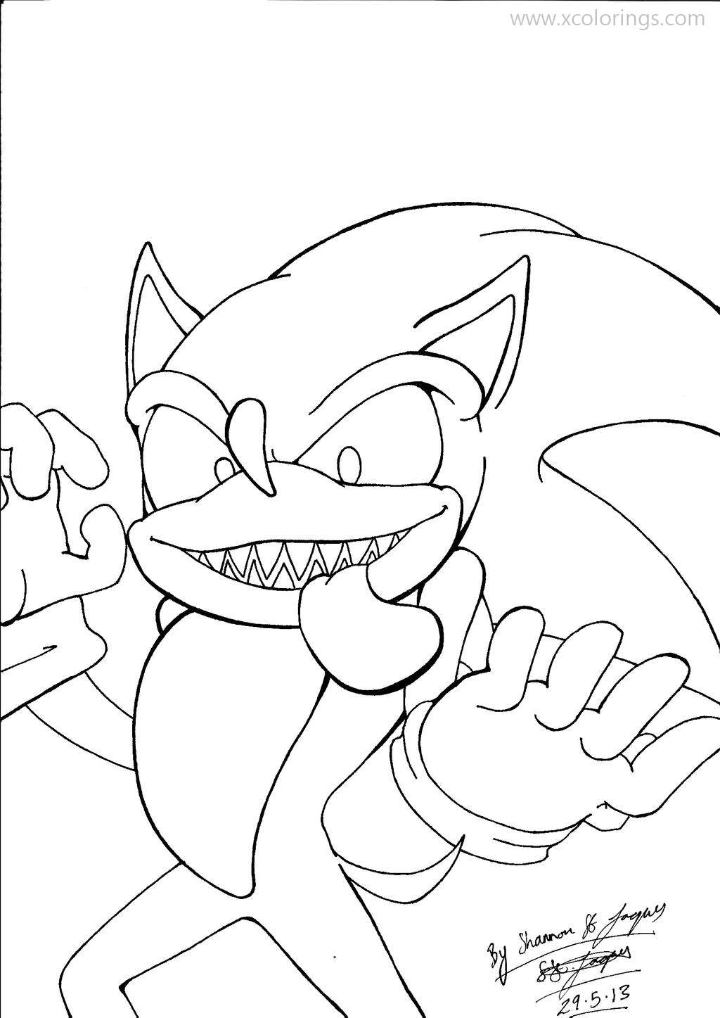 81 Black Sonic Coloring Pages Printable