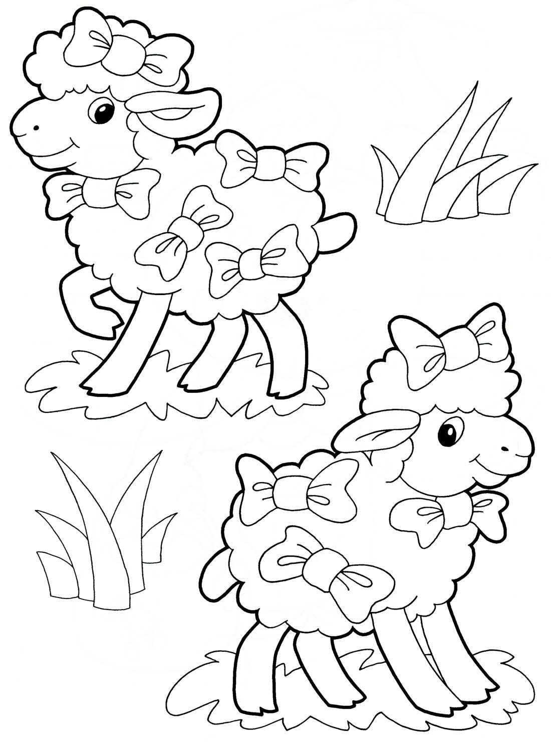 82 Sheep Coloring Pages for Kids Printable 1