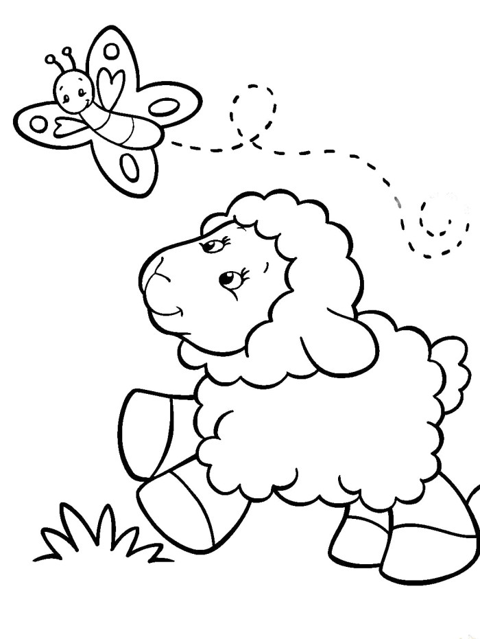 82 Sheep Coloring Pages for Kids Printable 10