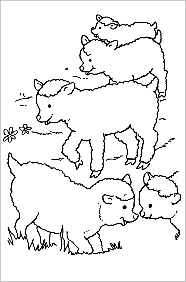 82 Sheep Coloring Pages for Kids Printable 32