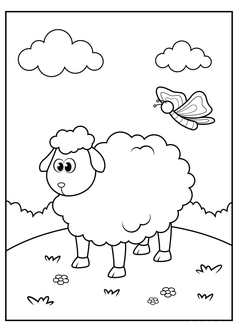 82 Sheep Coloring Pages for Kids Printable 67