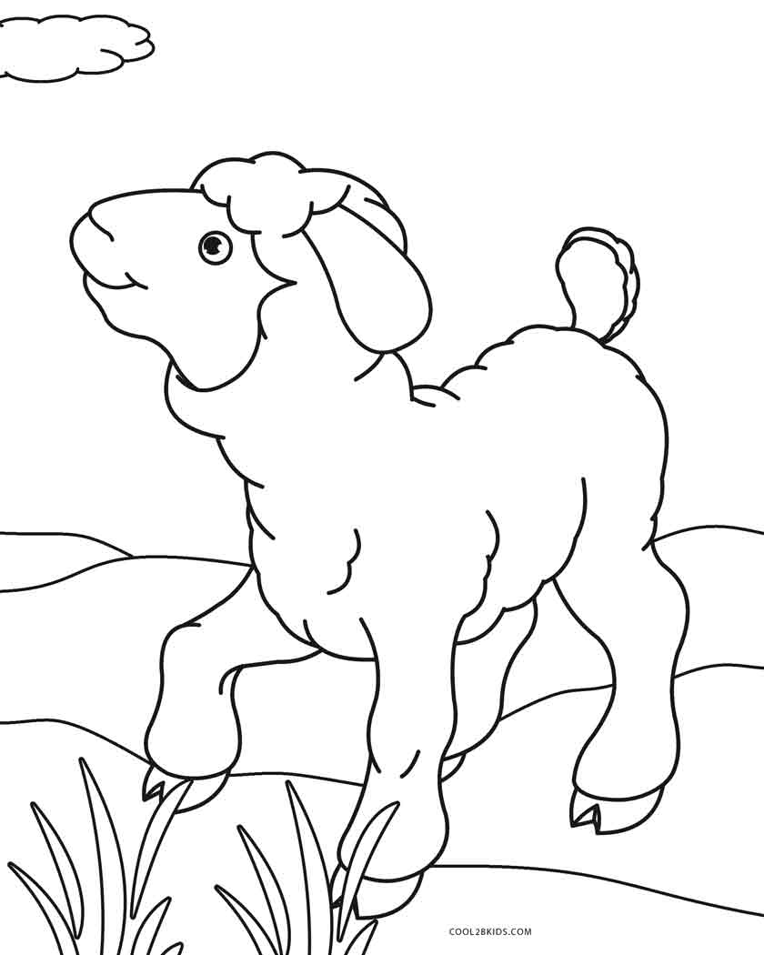 82 Sheep Coloring Pages for Kids Printable 8