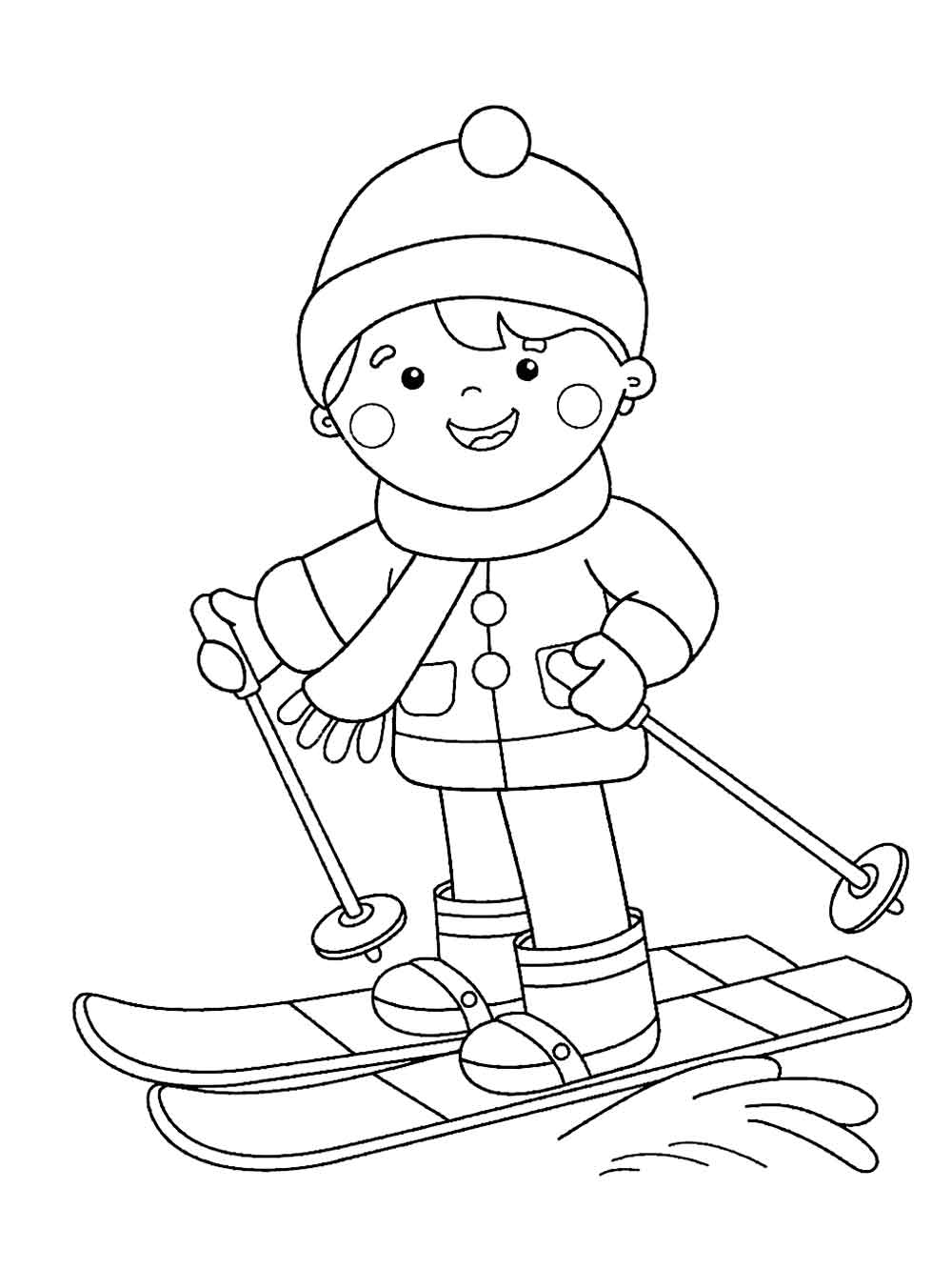 87 Skiing Coloring Pages Printable 1