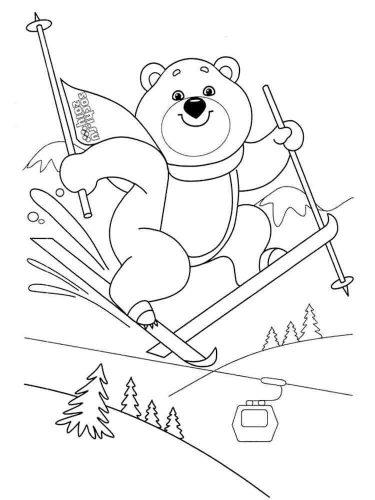 87 Skiing Coloring Pages Printable 11