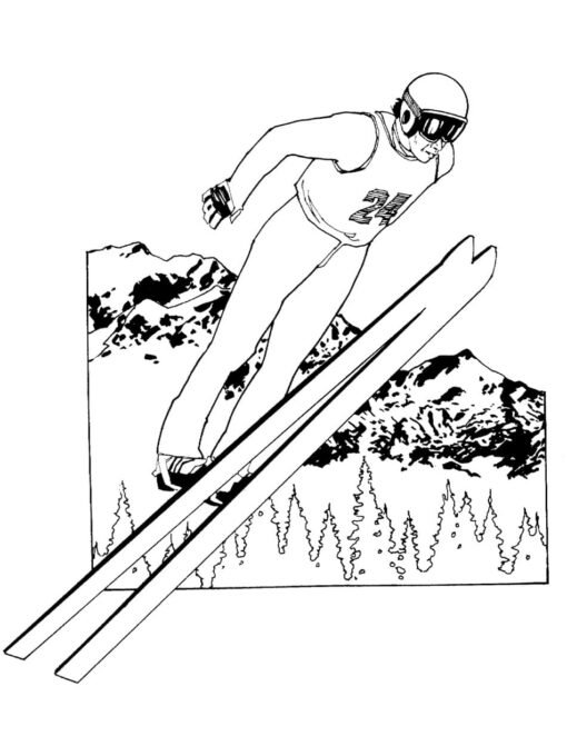 87 Skiing Coloring Pages Printable 16