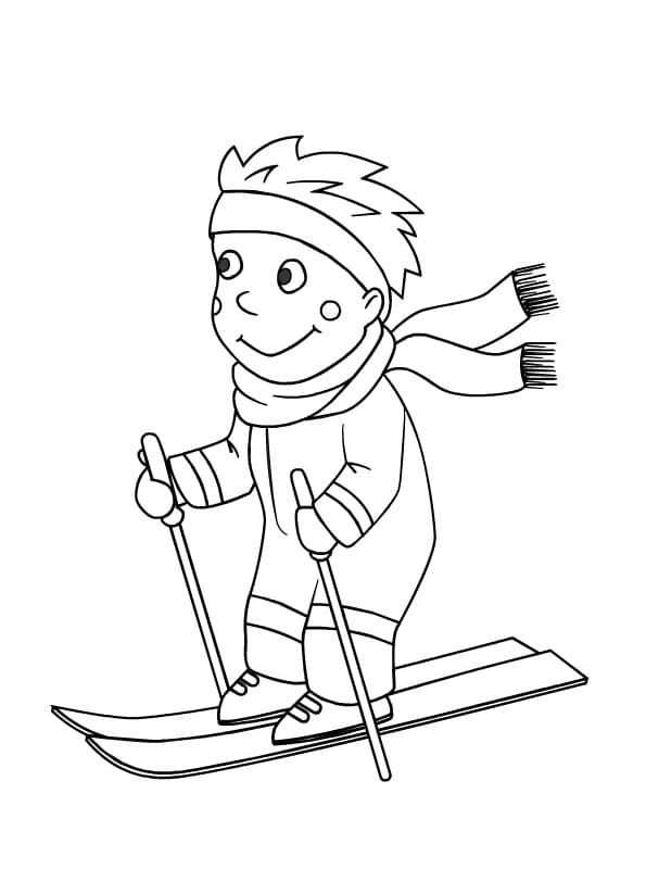 87 Skiing Coloring Pages Printable 3