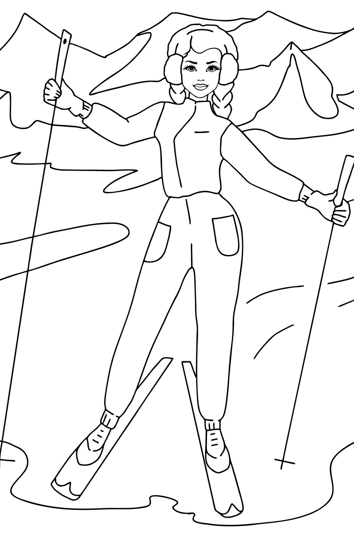 87 Skiing Coloring Pages Printable 34