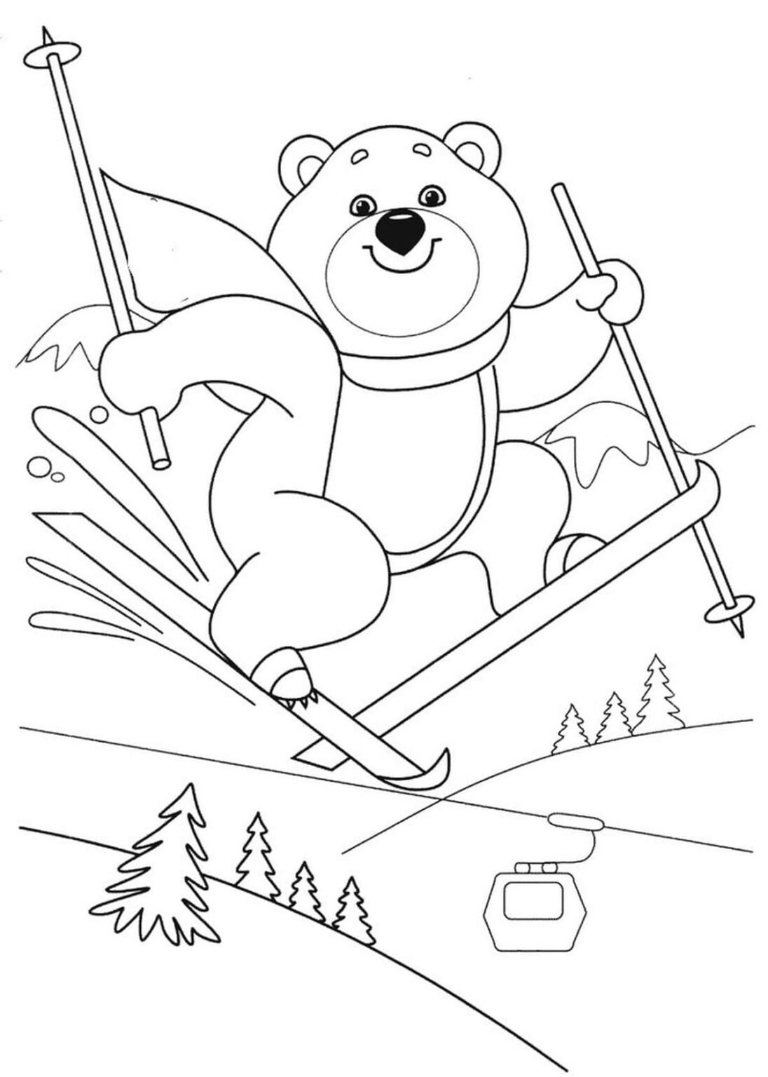 87 Skiing Coloring Pages Printable 36