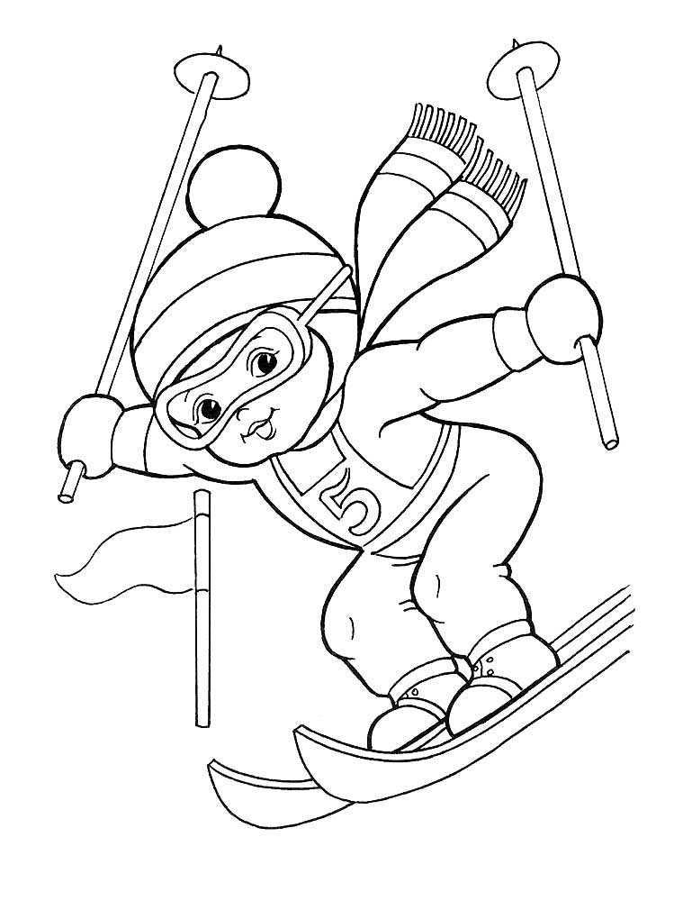 87 Skiing Coloring Pages Printable 37