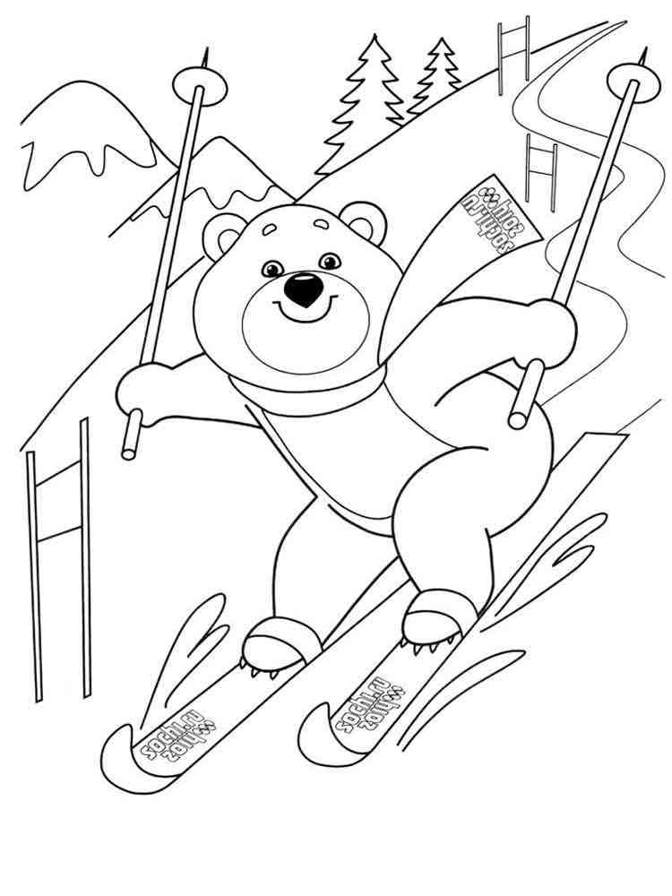 87 Skiing Coloring Pages Printable 4