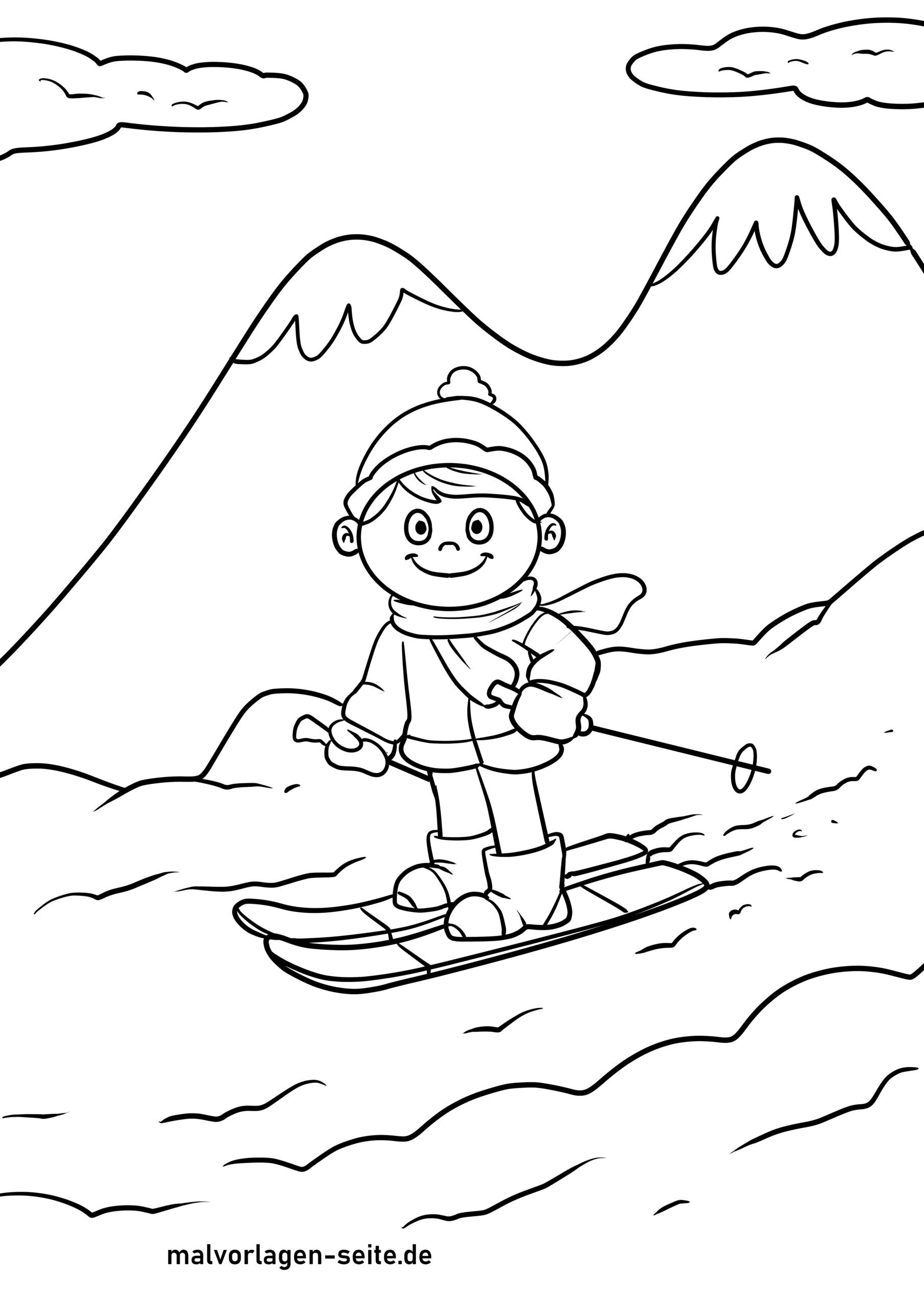 87 Skiing Coloring Pages Printable 48