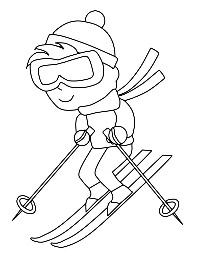 87 Skiing Coloring Pages Printable 50