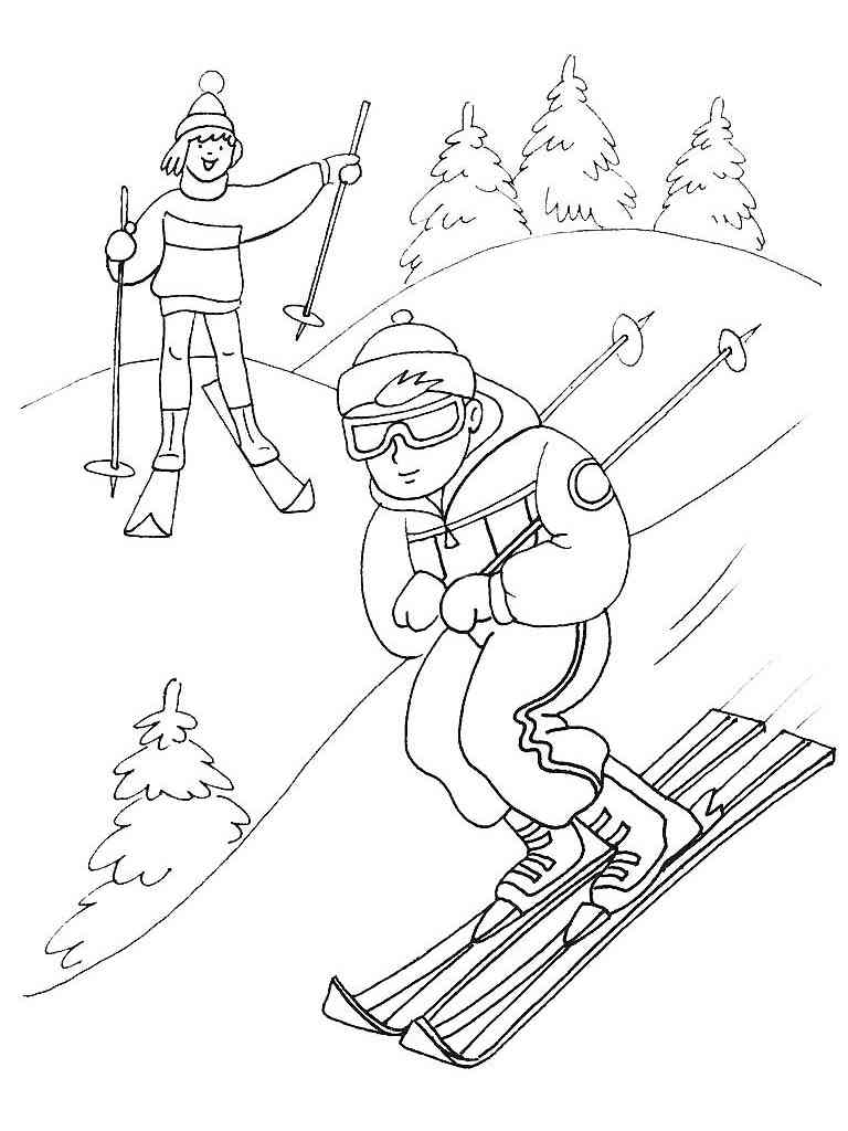 87 Skiing Coloring Pages Printable 6