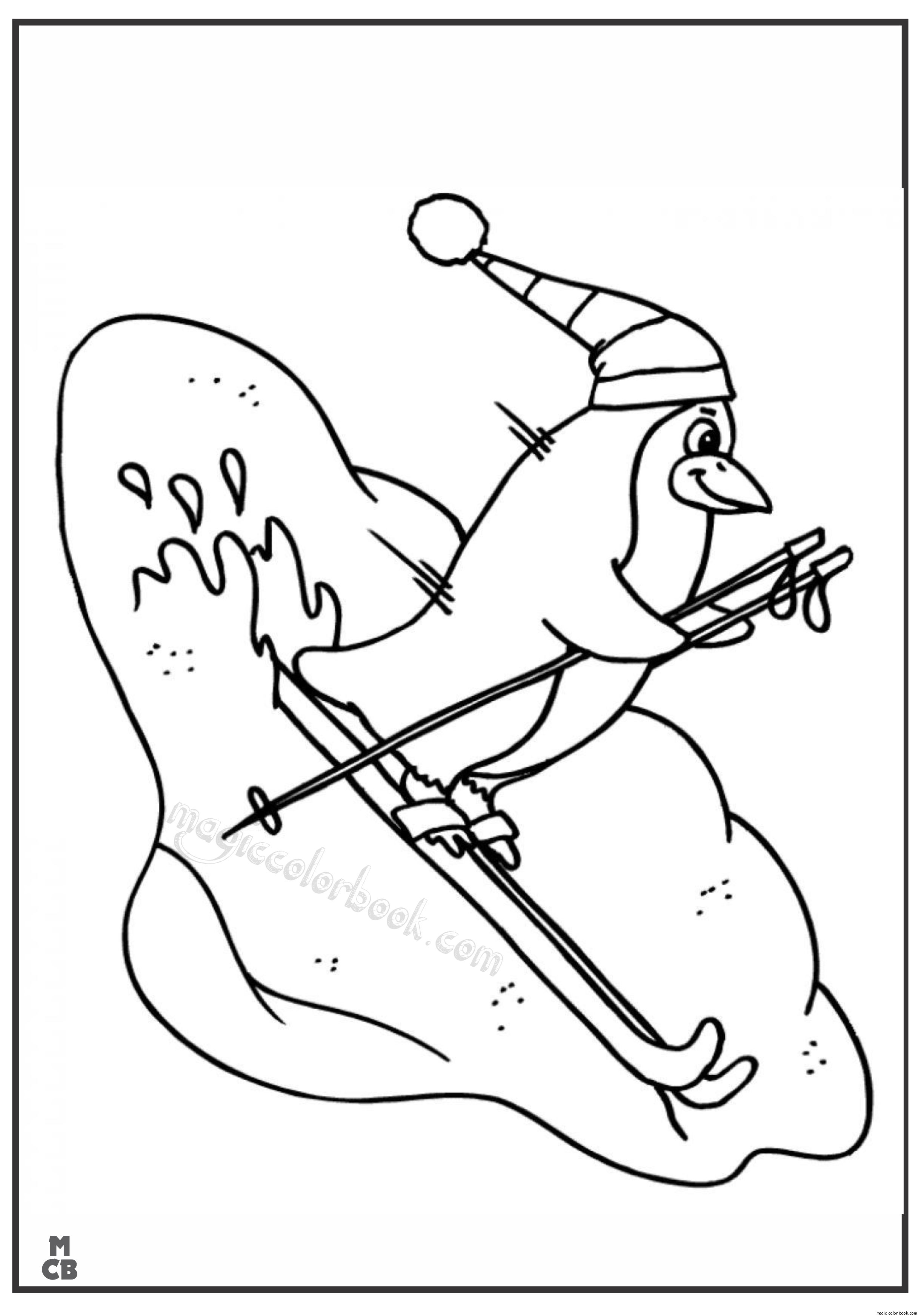 87 Skiing Coloring Pages Printable 61