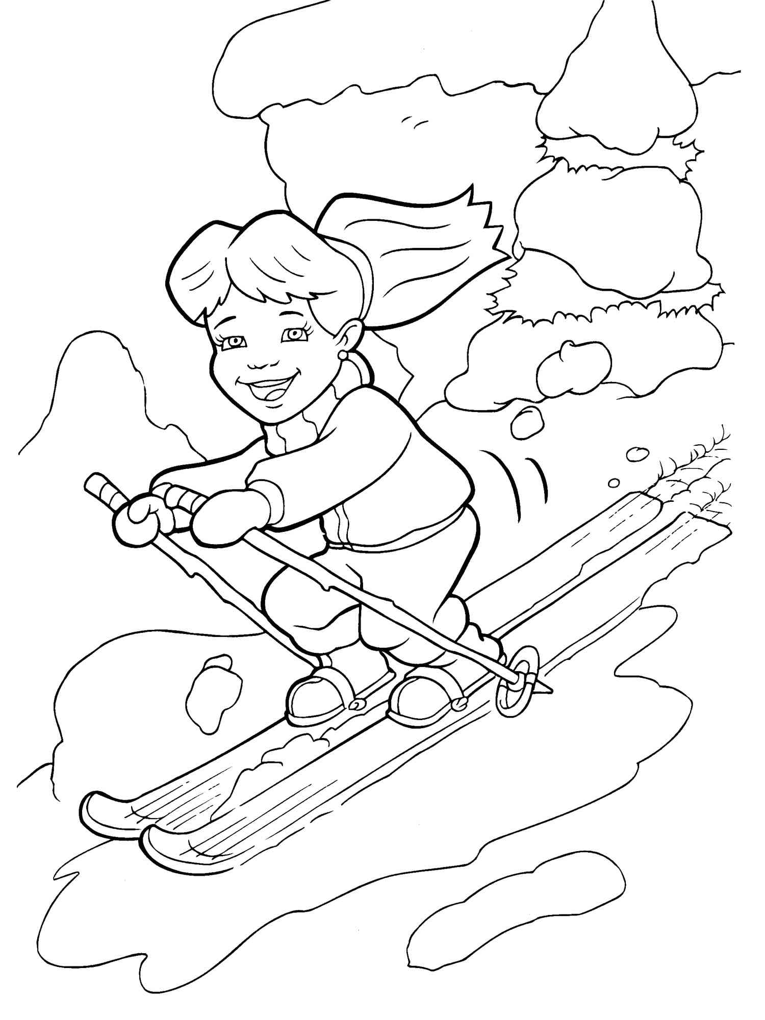 87 Skiing Coloring Pages Printable 68