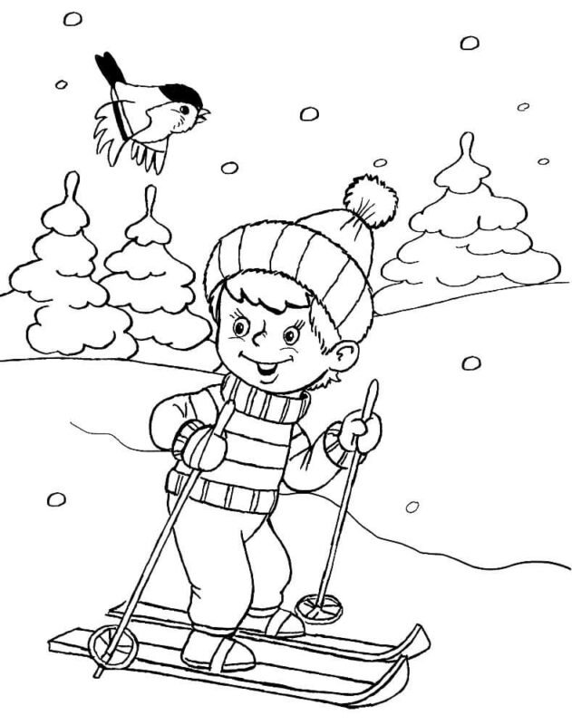 87 Skiing Coloring Pages Printable 7