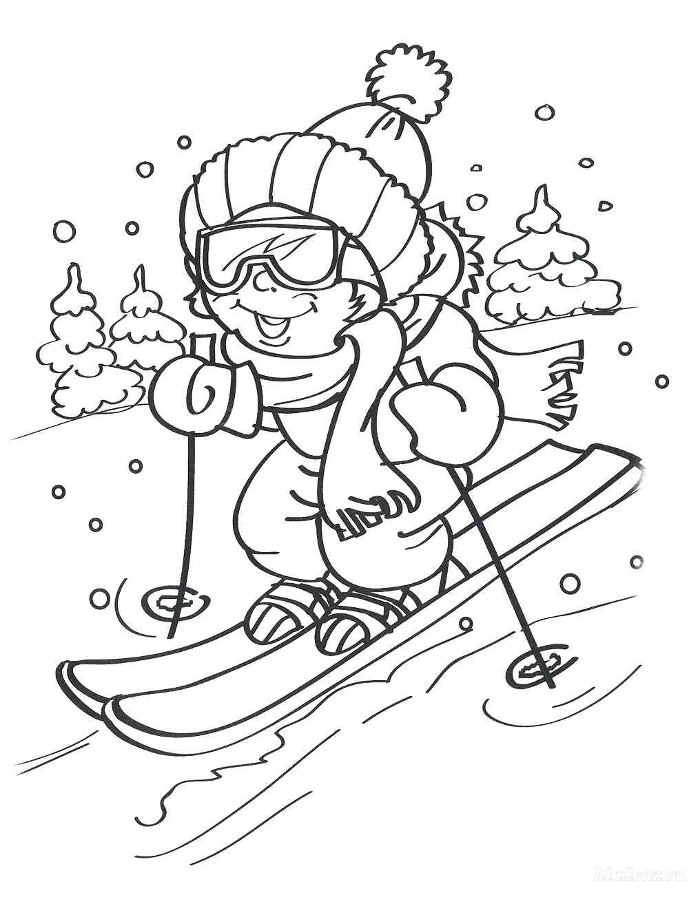 87 Skiing Coloring Pages Printable 79