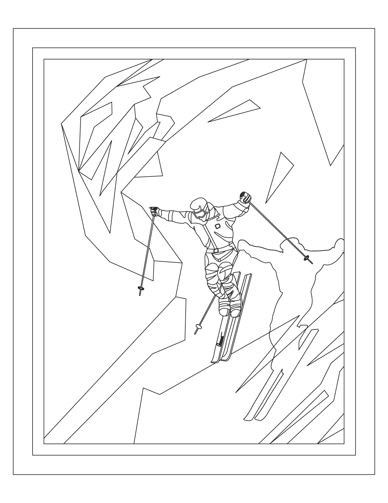 87 Skiing Coloring Pages Printable 85