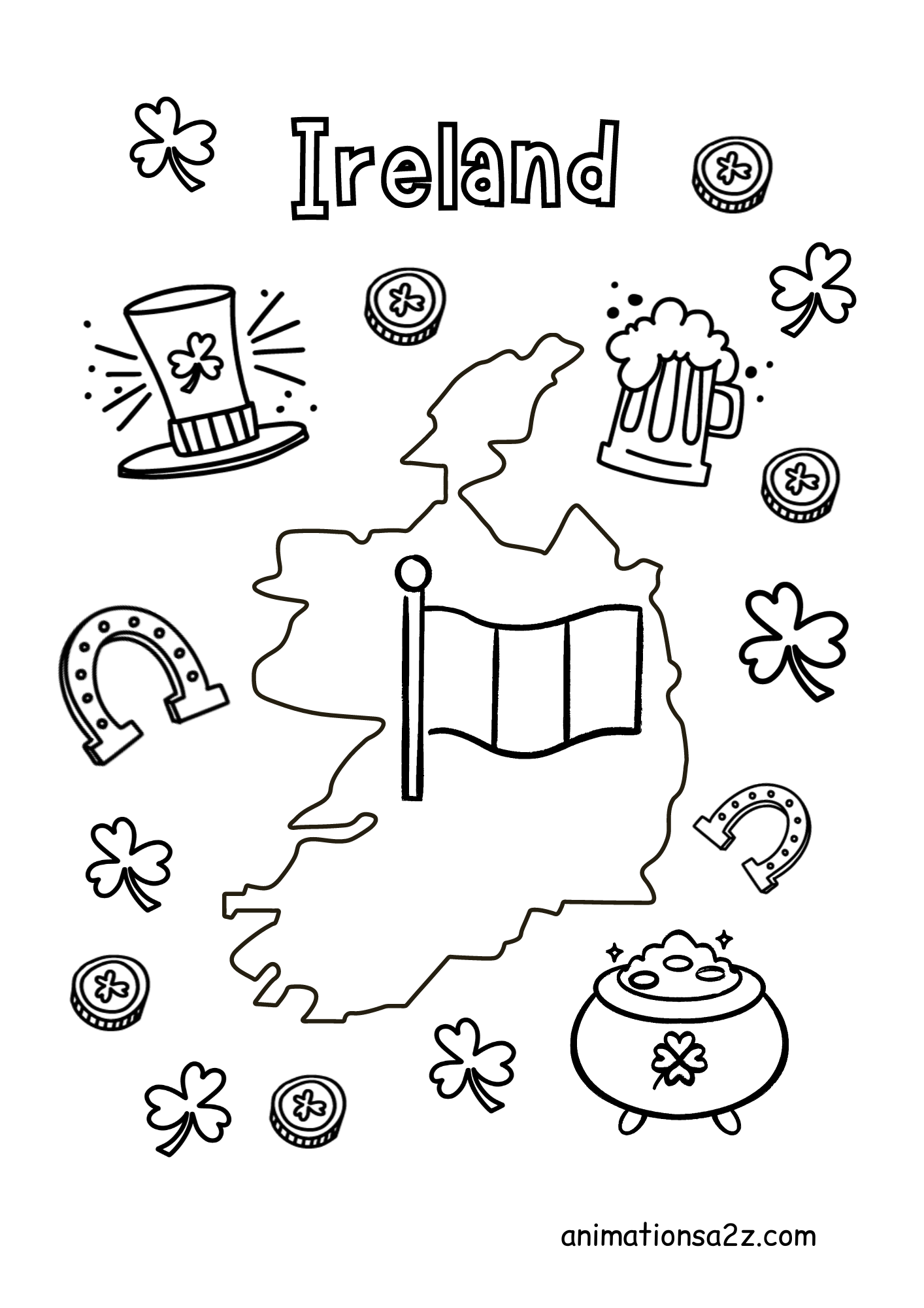 90 Irish Coloring Pages Printable 80