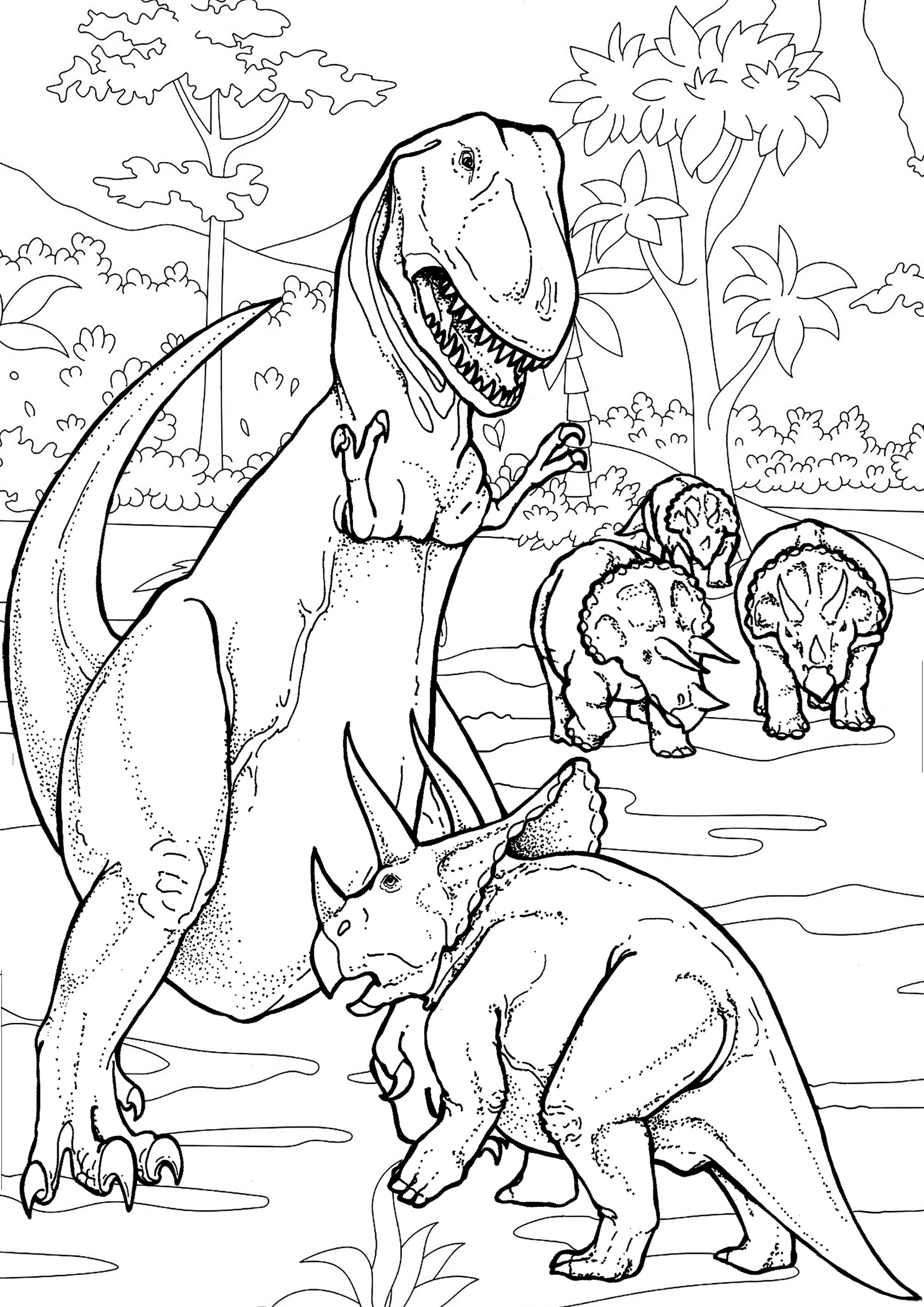 98 Exciting Printable Dinosaur Coloring Pages for Kids 2