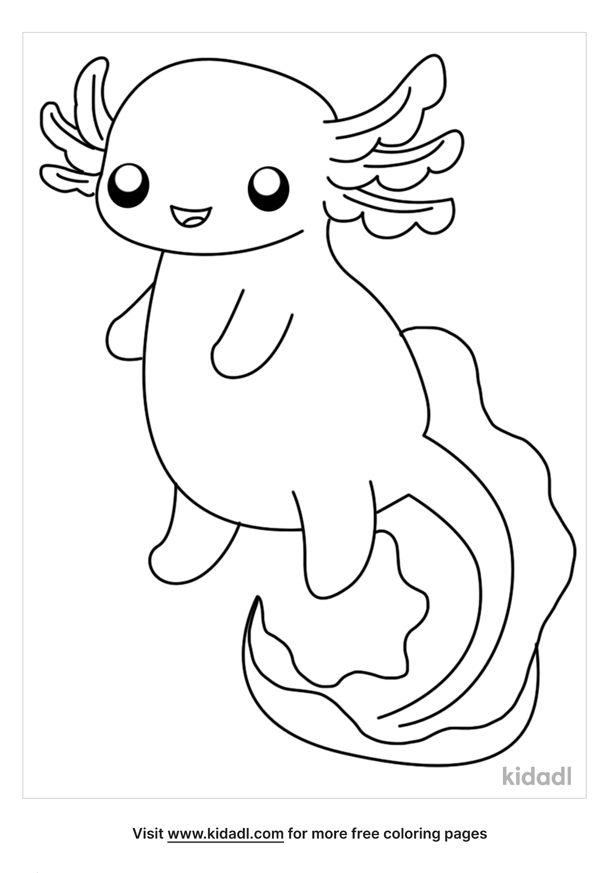 Cool Printable Axolotl Coloring Pages 1