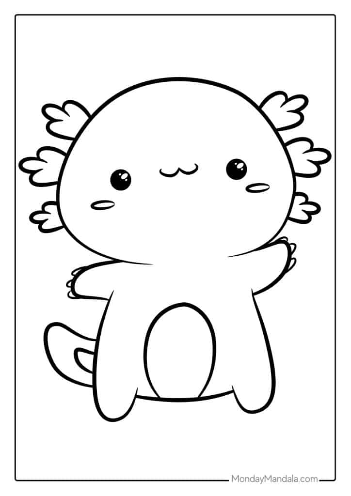 Cool Printable Axolotl Coloring Pages 10