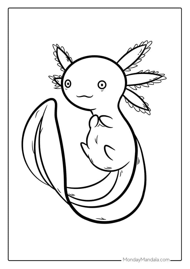 Cool Printable Axolotl Coloring Pages 11