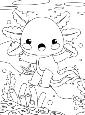 Cool Printable Axolotl Coloring Pages 12