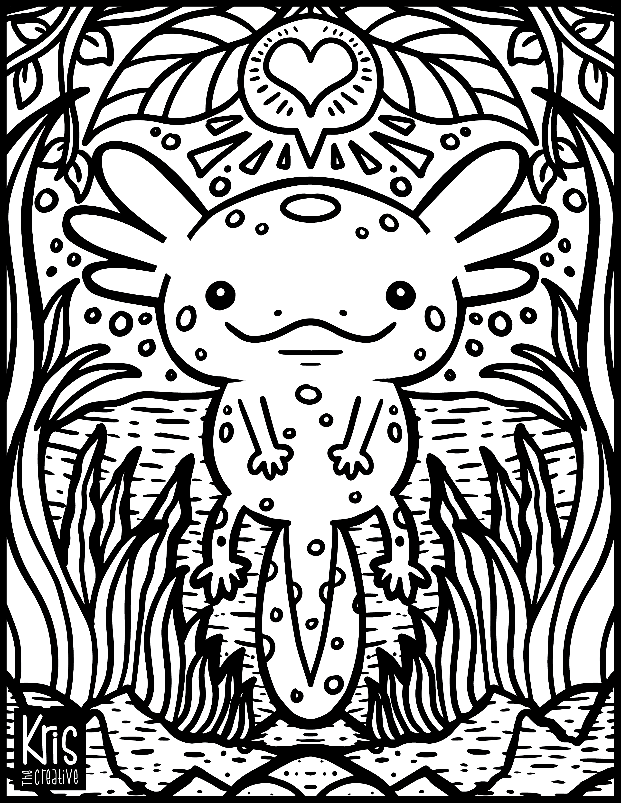 Cool Printable Axolotl Coloring Pages 16