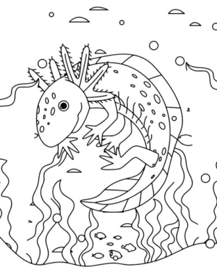 Cool Printable Axolotl Coloring Pages 17