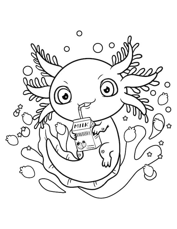 Cool Printable Axolotl Coloring Pages 18