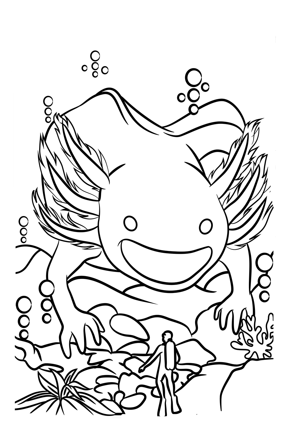 Cool Printable Axolotl Coloring Pages 19