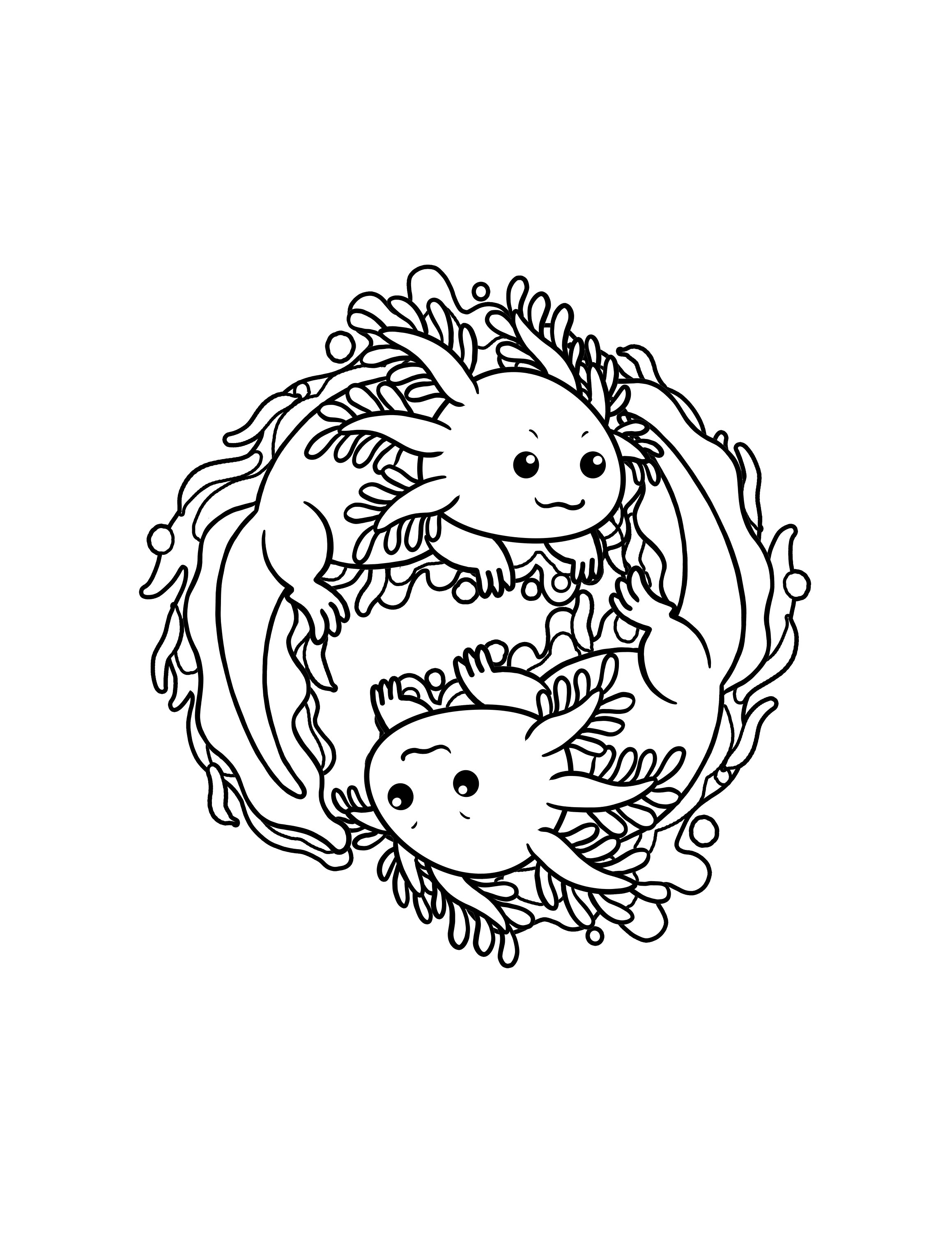 Cool Printable Axolotl Coloring Pages 27