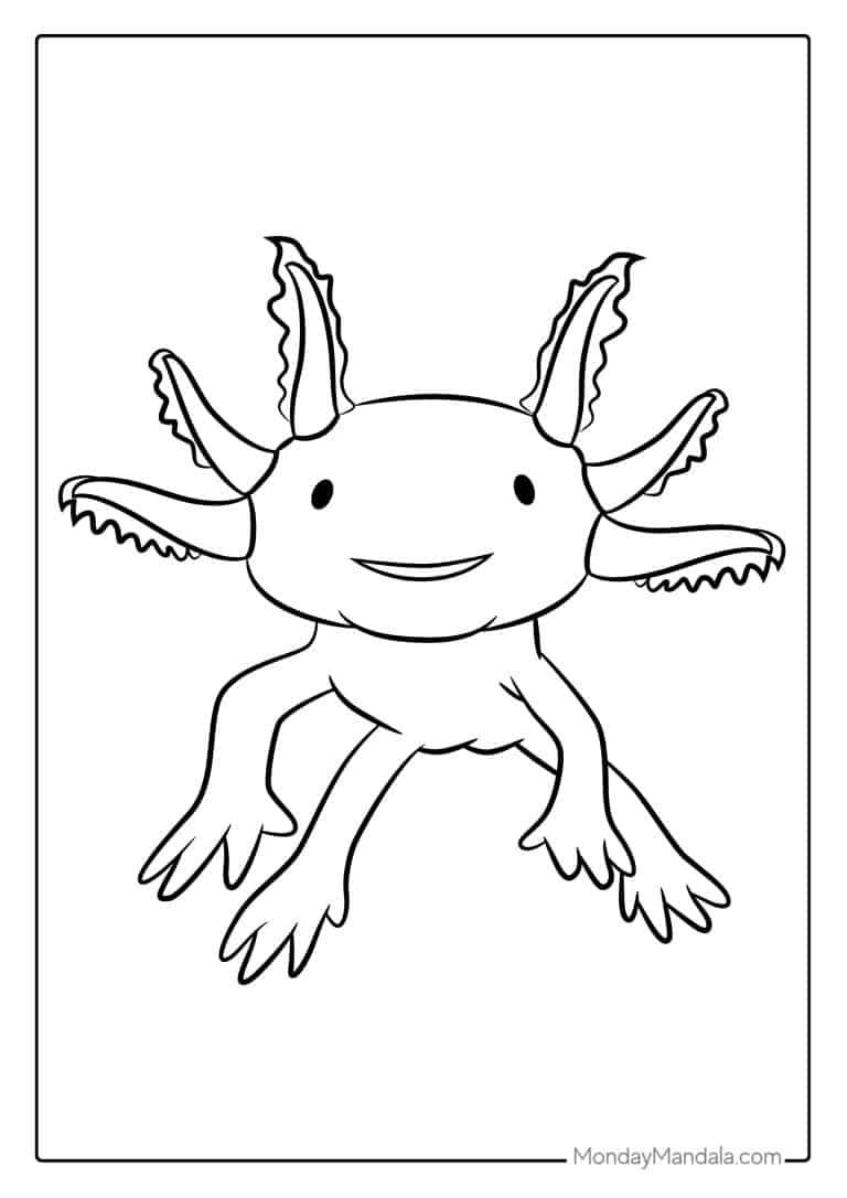 Cool Printable Axolotl Coloring Pages 29