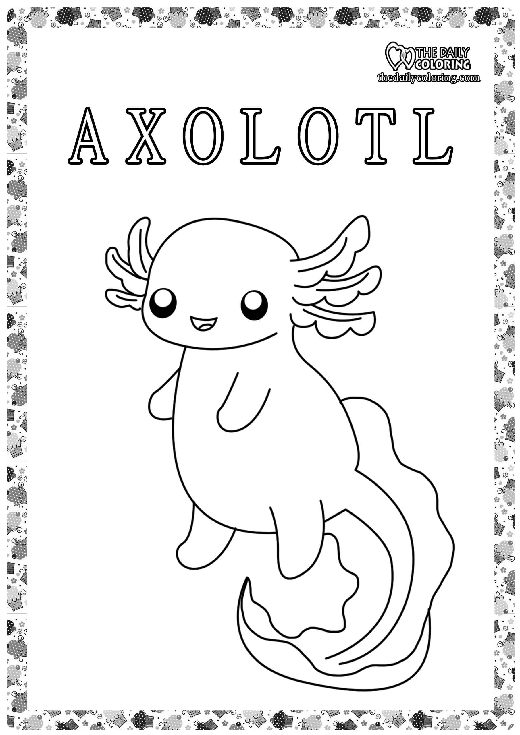 Cool Printable Axolotl Coloring Pages 3