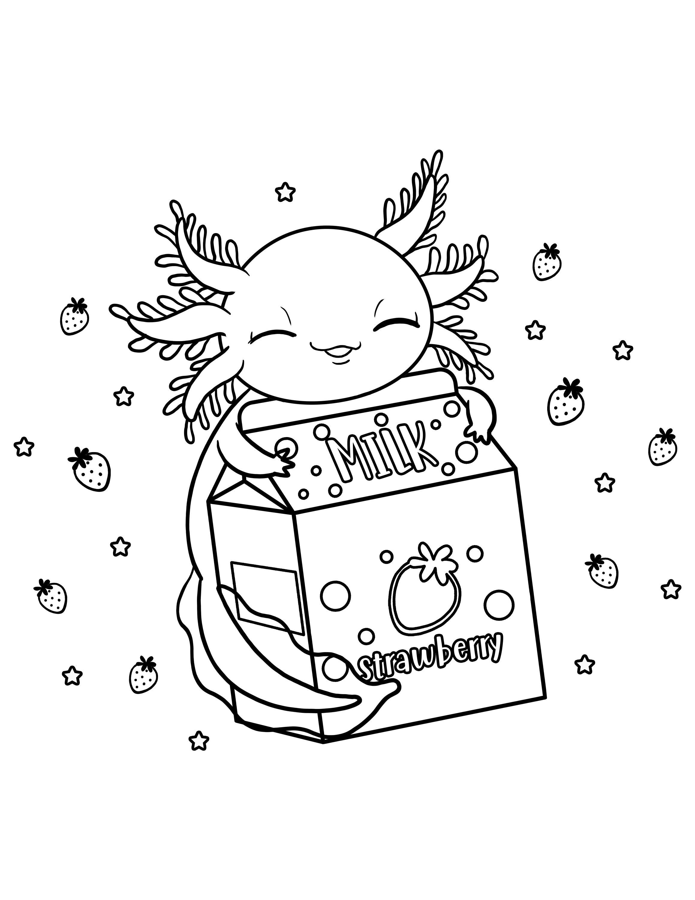 Cool Printable Axolotl Coloring Pages 34