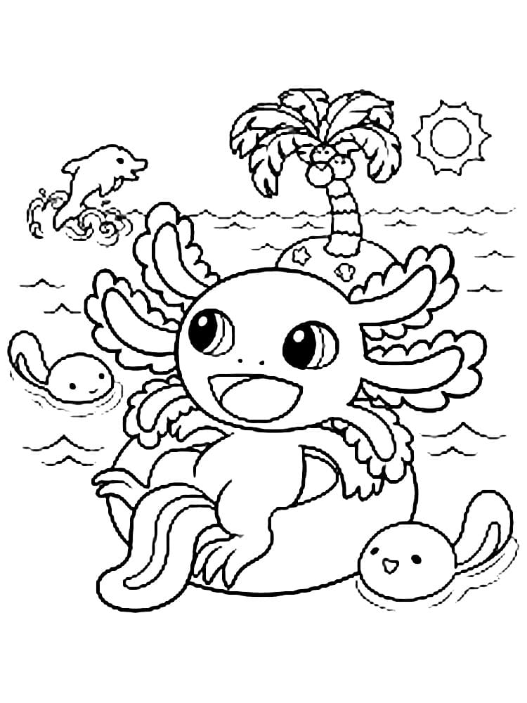 Cool Printable Axolotl Coloring Pages 35