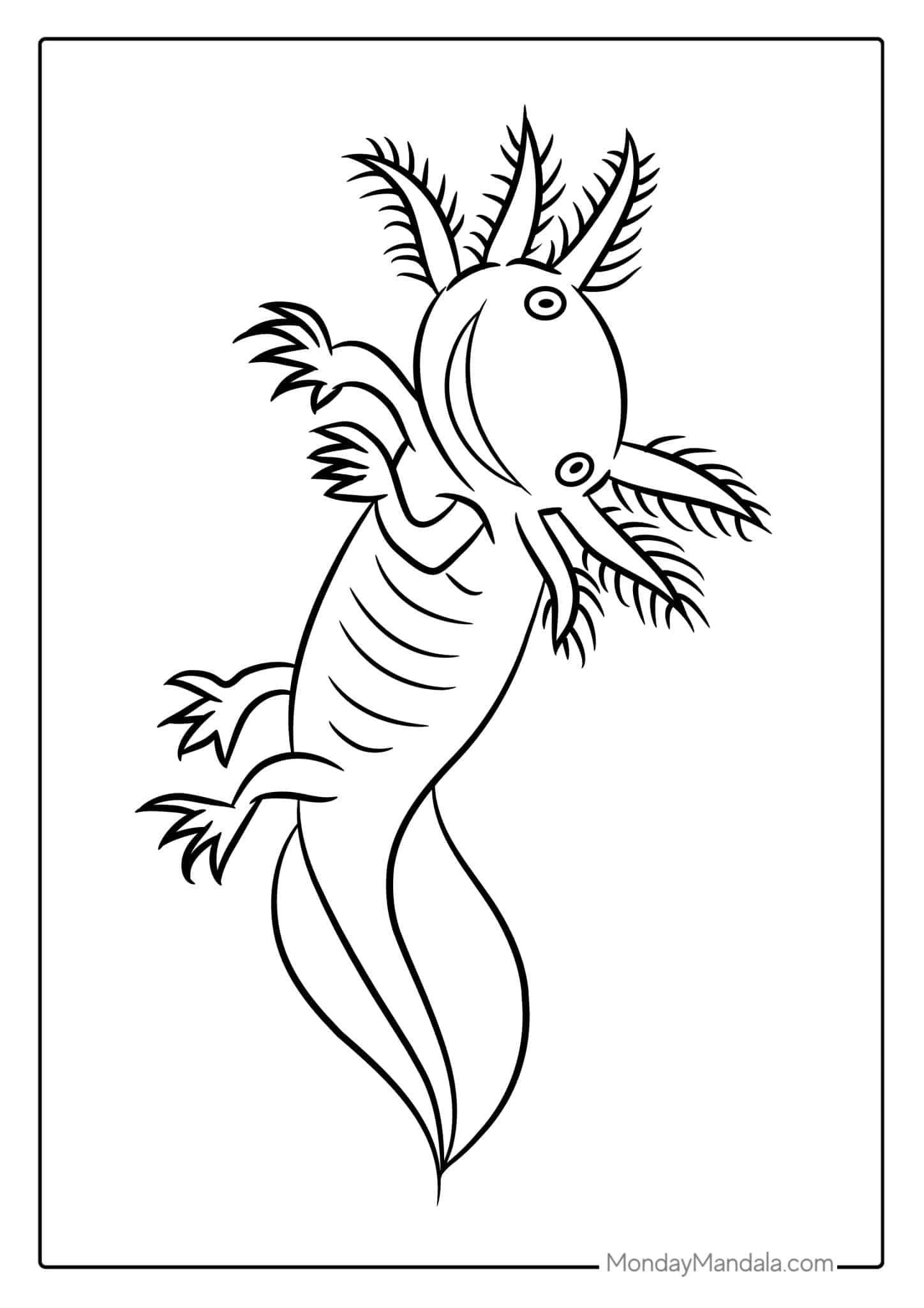 Cool Printable Axolotl Coloring Pages 4