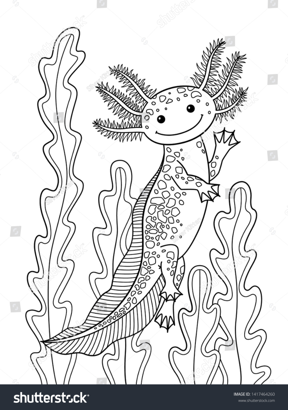 Cool Printable Axolotl Coloring Pages 7