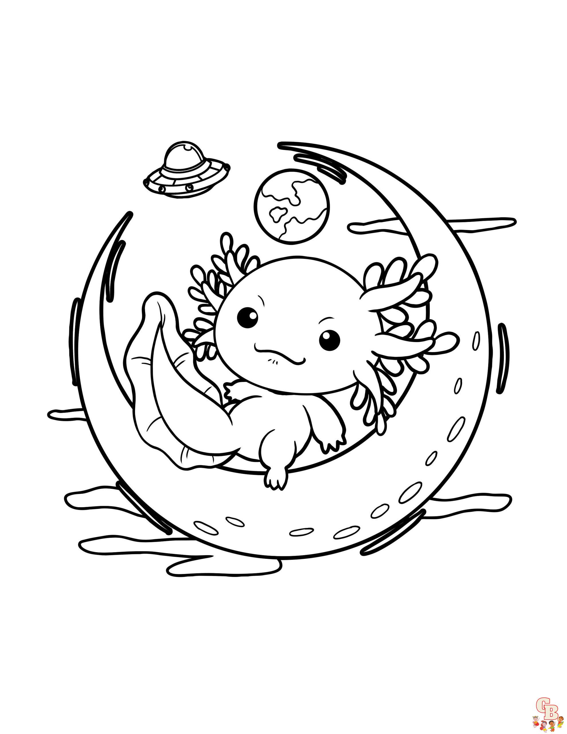 Cool Printable Axolotl Coloring Pages 9