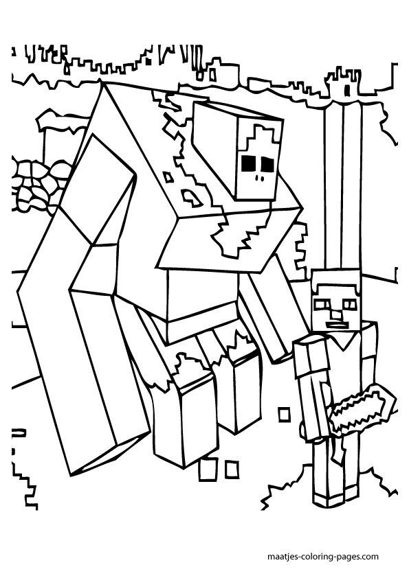 Exciting Minecraft Coloring Pages Printable 11